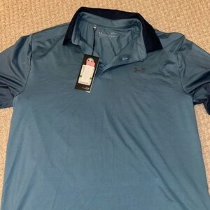 Under Armour Blue golf polo with contrasting collar